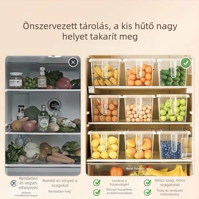 Átlátszó hűtőszekrény tároló doboz, fagyasztó használatra – tojás, knédli és porciók szervezője