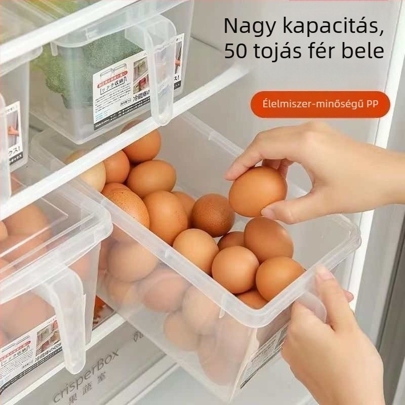 Átlátszó hűtőszekrény tároló doboz, fagyasztó használatra – tojás, knédli és porciók szervezője