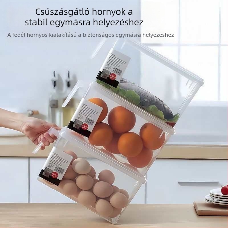 Átlátszó hűtőszekrény tároló doboz, fagyasztó használatra – tojás, knédli és porciók szervezője