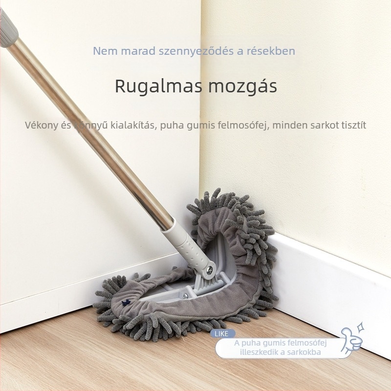 Chenille nedves–száraz kettős használatú lapos felmosó fejjel, otthoni használatra