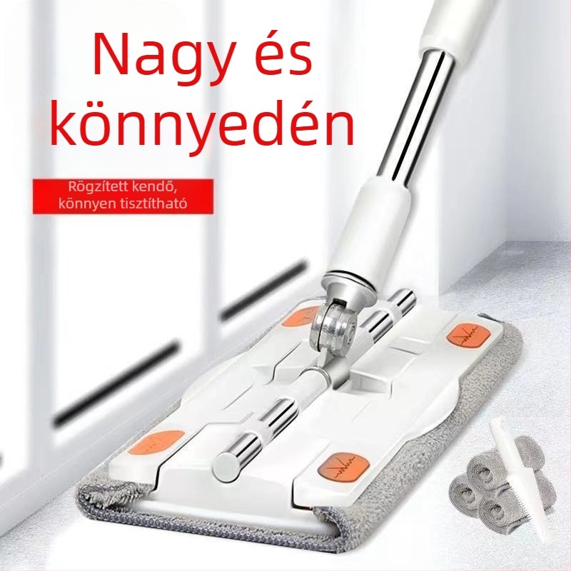 Nagy síkfelületű mop cserélhető mikroszálas kendővel, csipesz-stílusú, strapabíró.