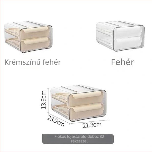 Élelmiszer-minőségű tojás tároló doboz hűtőszekrényhez, fiók típusú tojásos tálca, konyhai rendszerező