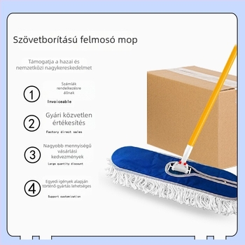 Lapos felmosó pamutszálból, széles fej, nagy méret, kereskedelmi használatra
