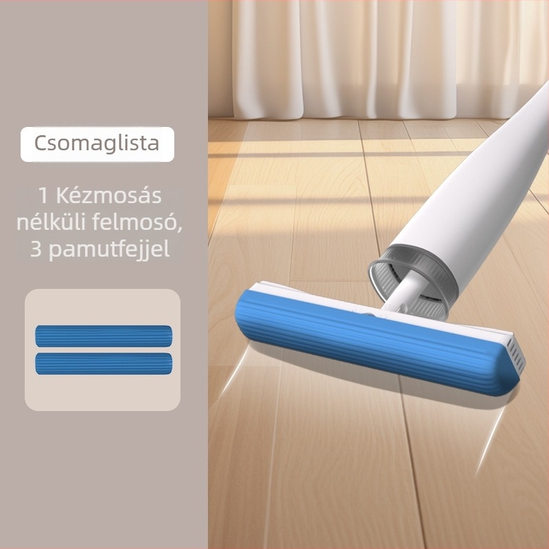 Jieshun Kéz nélküli mop, Q pamut fej, nagy nedvszívó kendő a padlóra, összecsukható műanyag mop