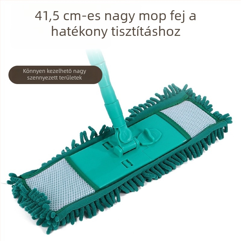 Kinyitható Chenille lapos mop vasrúddal, otthoni padlótisztításhoz, nedvszívó nagy területek tisztításához
