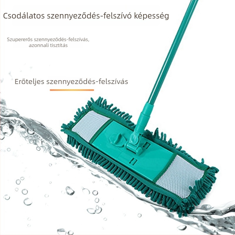 Kinyitható Chenille lapos mop vasrúddal, otthoni padlótisztításhoz, nedvszívó nagy területek tisztításához