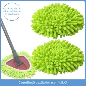 Háromszög alakú mop fej cserélhető huzattal (chenille)