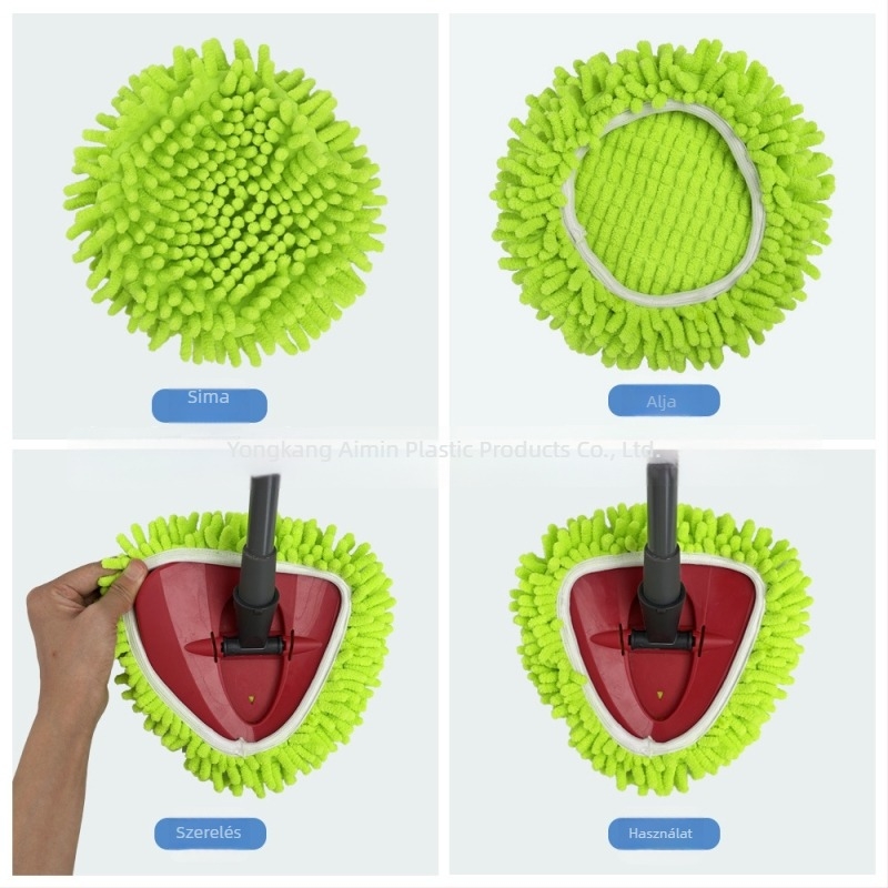 Háromszög alakú mop fej cserélhető huzattal (chenille)