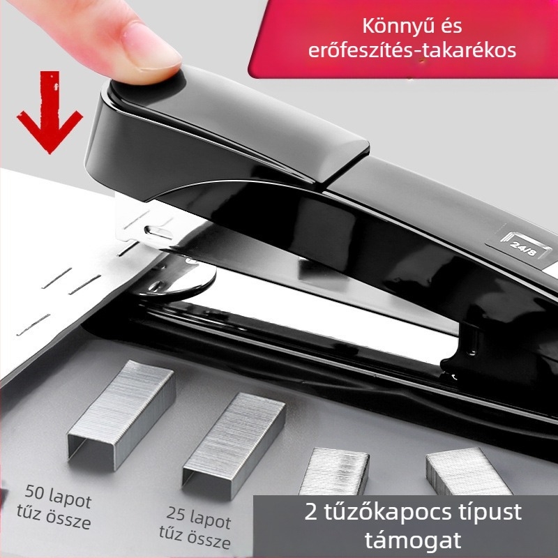 Deli 0314 fém tűzőgép, vastított kivitel, 50 oldalas kapacitás, diákok és iroda számára