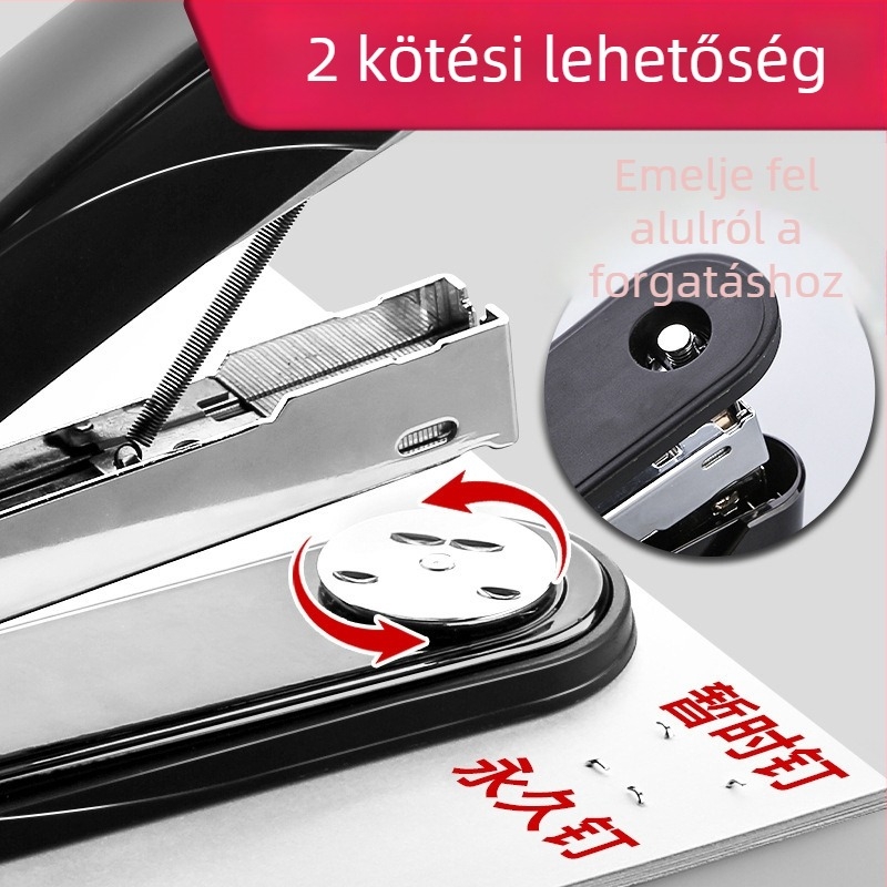 Deli 0314 fém tűzőgép, vastított kivitel, 50 oldalas kapacitás, diákok és iroda számára