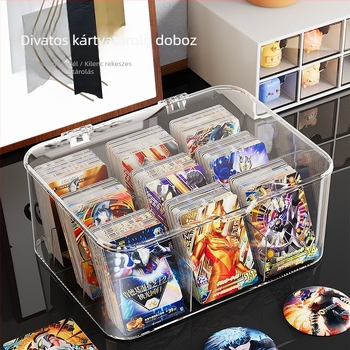 Nagykapacitású kártyatartó doboz átlátszó akril kijelzővel, Ultraman és My Little Pony kártyákhoz, több rekesz