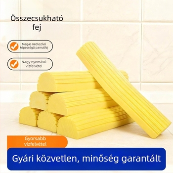 PVA mop fej csere összecsukható felmosóhoz – erős nedvszívó képesség, kéz nélküli használható, univerzális kiegészítő