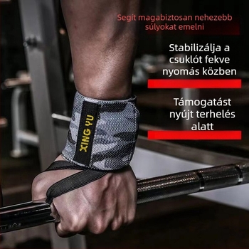 Széles kompressziós csuklópánt súlyemeléshez és edzéshez