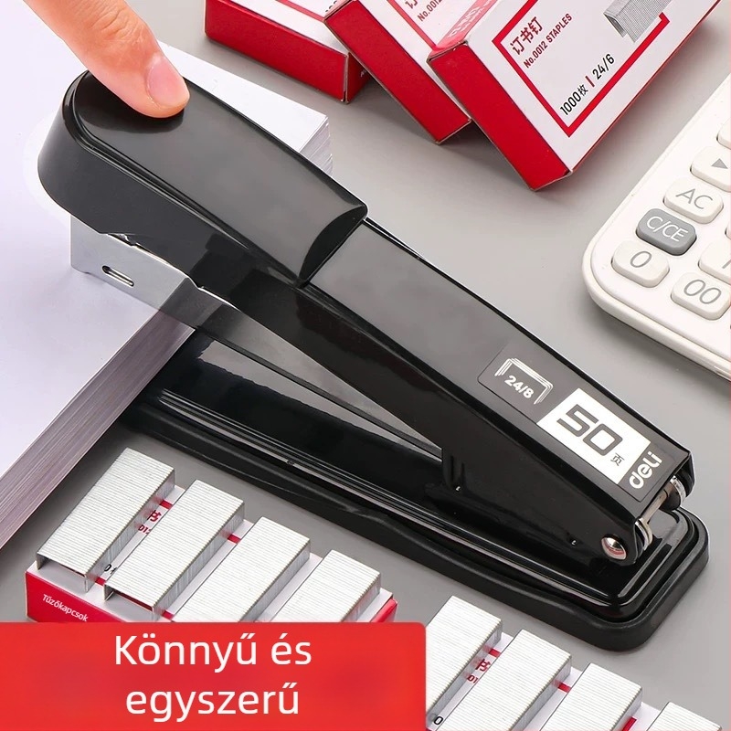 Deli 0314 irodai tűzőgép, nagy kapacitású, vastag oldalak kötéséhez