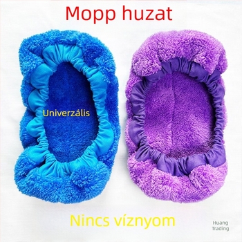 Vastagított korall velúr mopfedél, univerzális méret, elasztikus zsinóros mop pótfedel, ultra-abszorbens tisztító kendő
