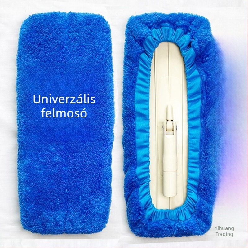 Vastagított korall velúr mopfedél, univerzális méret, elasztikus zsinóros mop pótfedel, ultra-abszorbens tisztító kendő