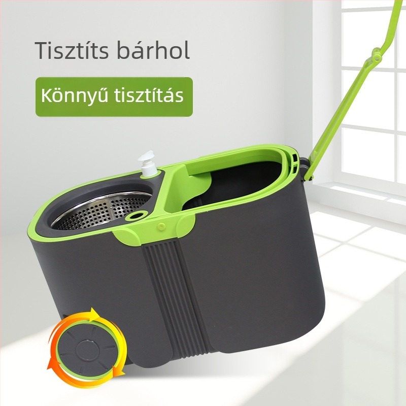 13L forgó felmosó készlet, nagy kapacitású felmosó vödörrel, kettős hajtással