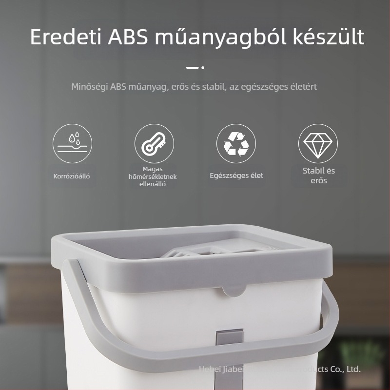 Kézérintés nélküli lapos felmosó vödörrel, mikroszálas fej és rozsdamentes acél nyél otthoni tisztításra