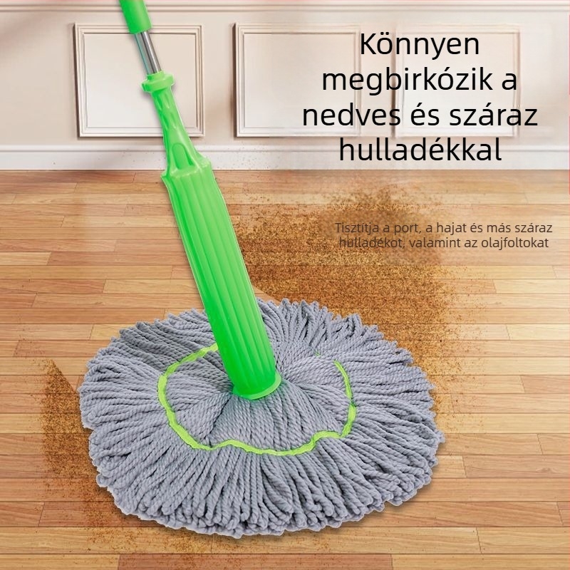 Csere kendő mopfejhez, forgó dobú, száraz és nedves tisztításhoz, kéz nélküli kinyomás nélkül, levehető és mosható