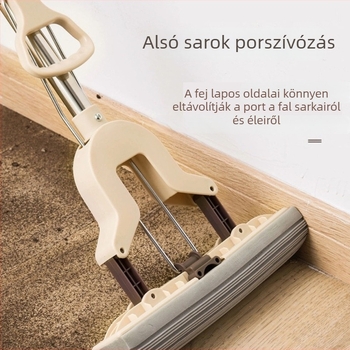 Szivacsmop fej 28 cm, rozsdamentes acél rúddal, összecsukható kifacsaró mechanizmussal, PVA szivacs.