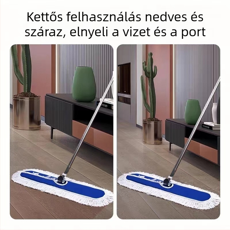Nagy méretű sík mop, forgó poreltávolító fejjel, száraz és nedves tisztításhoz, otthoni nedvszívó mop