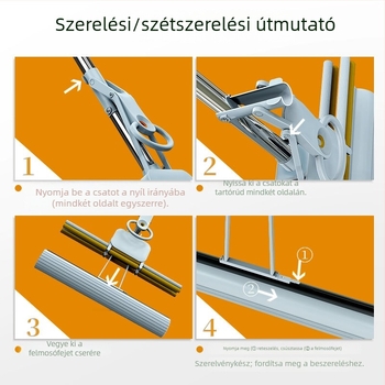 Kicserélhető mopfej, abszorbens gumipamutból, univerzális fej görgővel