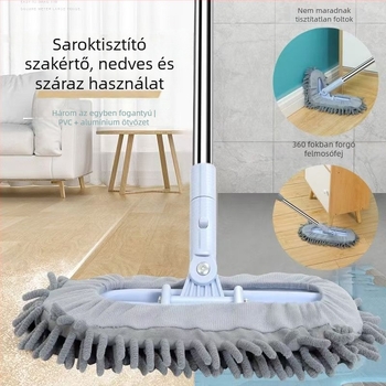 Textilborítású forgó platmop, háztartási használatra, nedves és száraz tisztításhoz