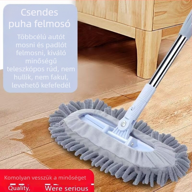 Textilborítású forgó platmop, háztartási használatra, nedves és száraz tisztításhoz