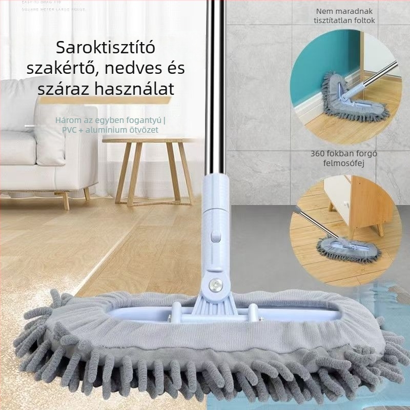 Textilborítású forgó platmop, háztartási használatra, nedves és száraz tisztításhoz