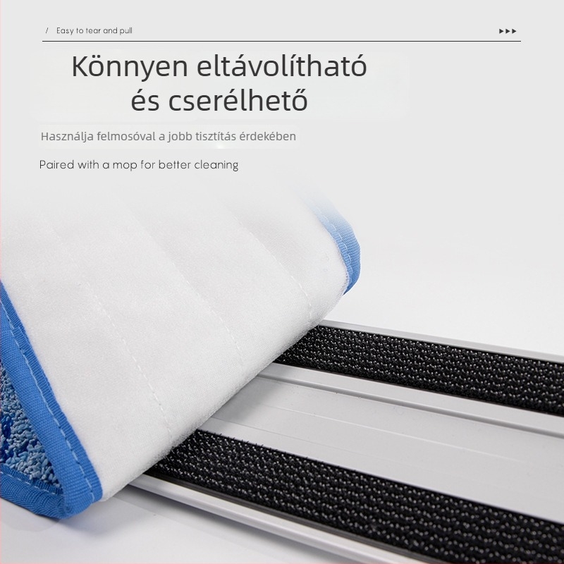 Lapos felmosó kendő Velcro-s rögzítéssel, mikroszálas, nedvszívó – otthon, kórház és hotel használatra