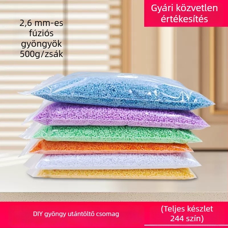 2.6 mm Fusion gyöngyök - DIY kirakós játék, 250 g utántöltő csomag