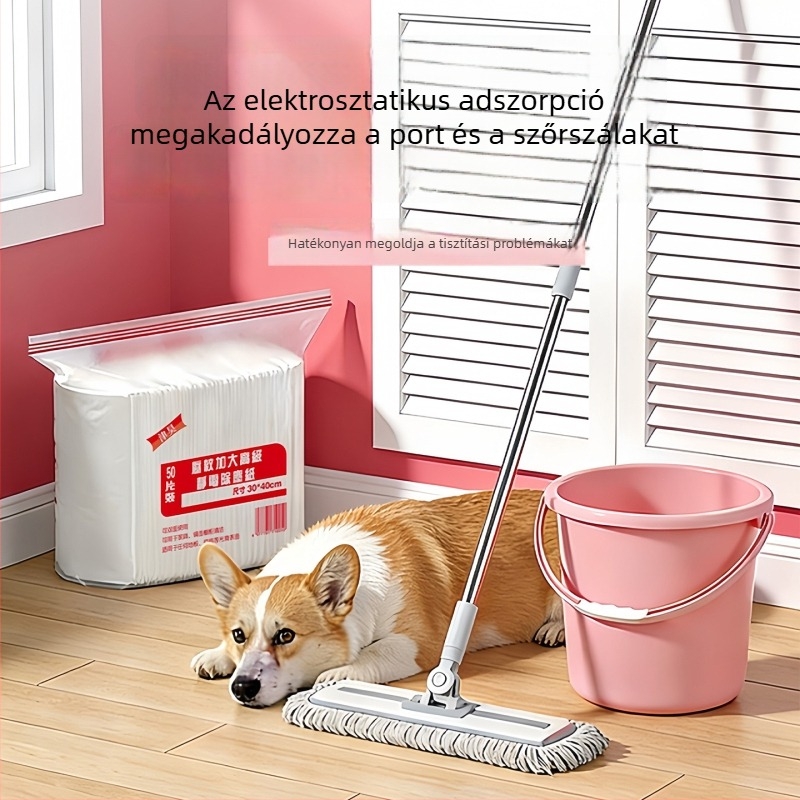 Elektrosztatikus poreltávolító papír, egyszer használatos, mosás nélkül, háztartási padló tisztításához
