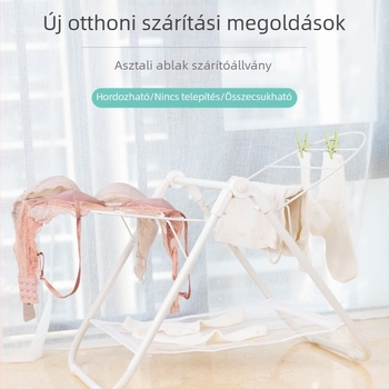 Honghui kis méretű ruhaszárító állvány, összecsukható, álló kivitel, egyszerű használat babák számára, otthon, erkély és hálószoba.