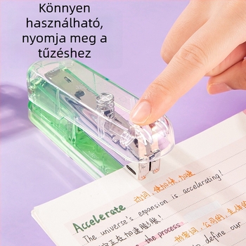 Deli átlátszó, hordozható tűzőgép diákoknak, irodai papíráruk No. 12