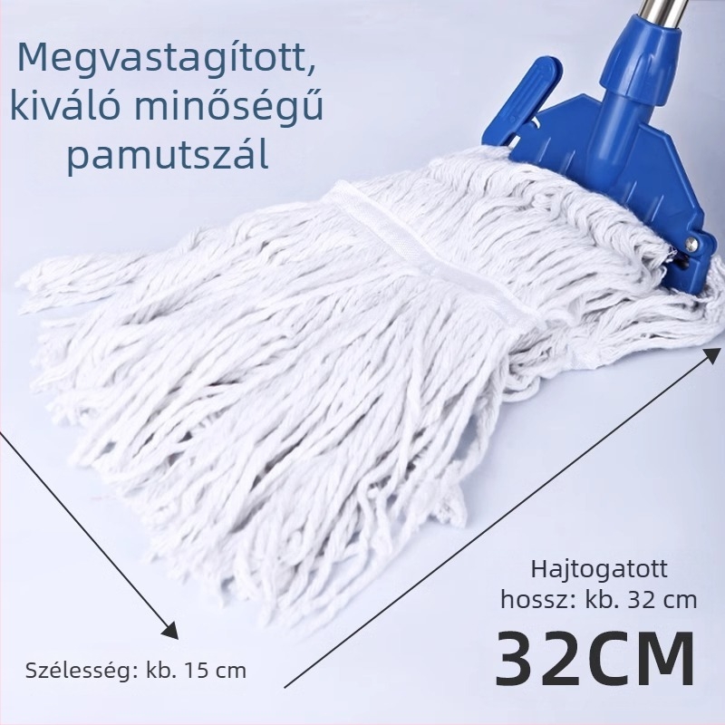 Enqi Háztartási fa padló viasz felmosó nedvszívó pamutszál fej, levehető cserélhető fej