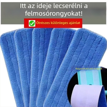 Megvastított lapos felmosófej Velcro csattal és nedvszívó cserélhető kendővel