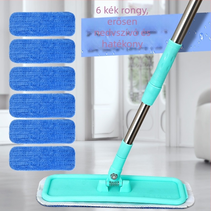 Megvastított lapos felmosófej Velcro csattal és nedvszívó cserélhető kendővel
