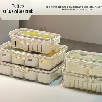 Nyolc rekeszes élelmiszerhűtő tárolóedény száraz hozzávalók és fűszerek számára, légmentesen záródó, nagy kapacitású