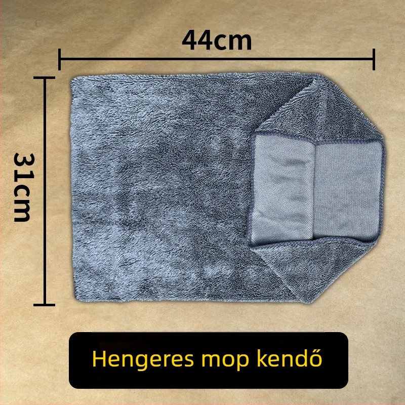 Henger alakú mopkendő tisztításhoz, sík klipszes cserélhető kendő, kendő klippel, extra vastag törölköző