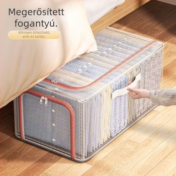 Átlátszó, keskeny textile ruhatartó doboz, összecsukható és porálló