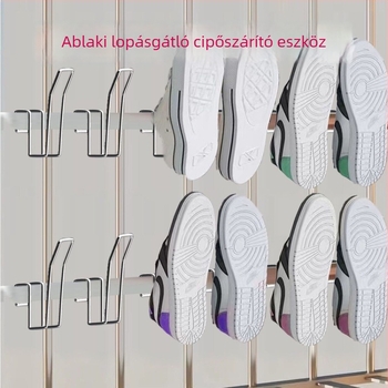 Rögzített rozsdamentes acél cipőszárító polc balkonra, egyetlen rúddal, ajtóra szerelhető, modern minimalist dizájn