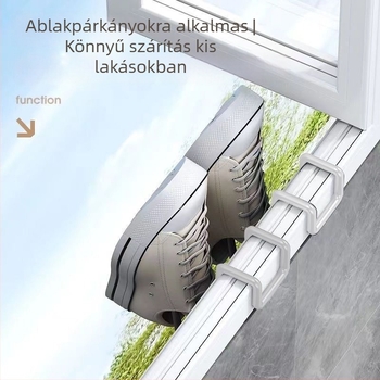 Rögzített rozsdamentes acél cipőszárító polc balkonra, egyetlen rúddal, ajtóra szerelhető, modern minimalist dizájn