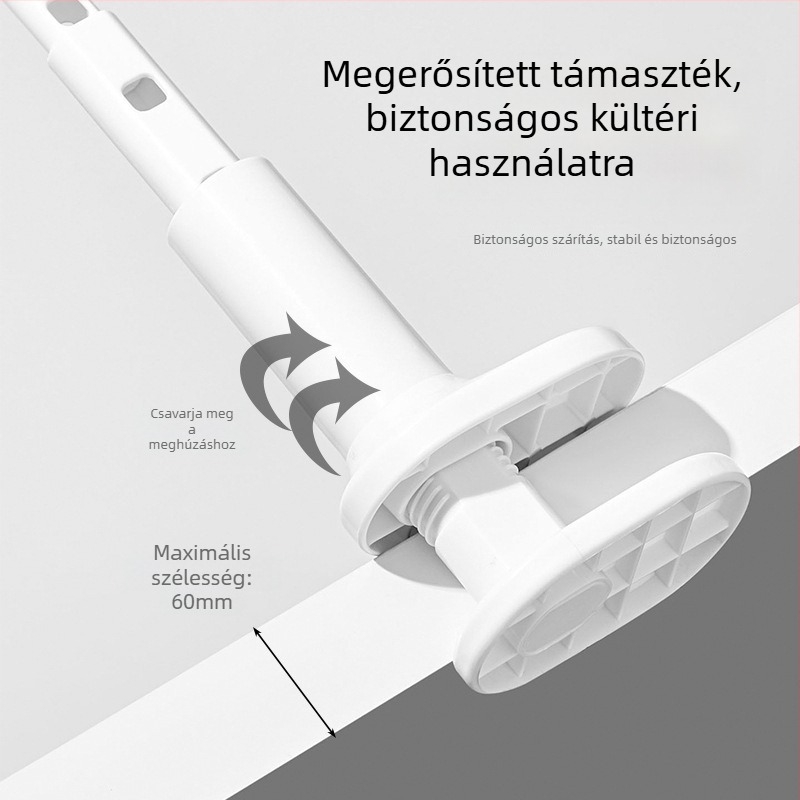 Könnyen hordozható, kinyúló ruhaszárító, több lyukú, fúrás nélkül – utazásokhoz és szállodai erkélyre