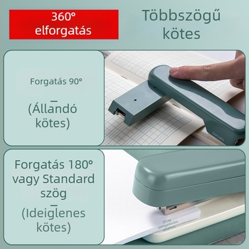 Deli TA304 forgófejű irodai stapler, ergonomikus fej, nagy kapacitás, kompatibilis 24/6-os kapcsokkal