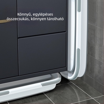 Összecsukható mopkosár, téglalap alakú öblítő tartállyal, műanyag, nagy kapacitású háztartási használatra