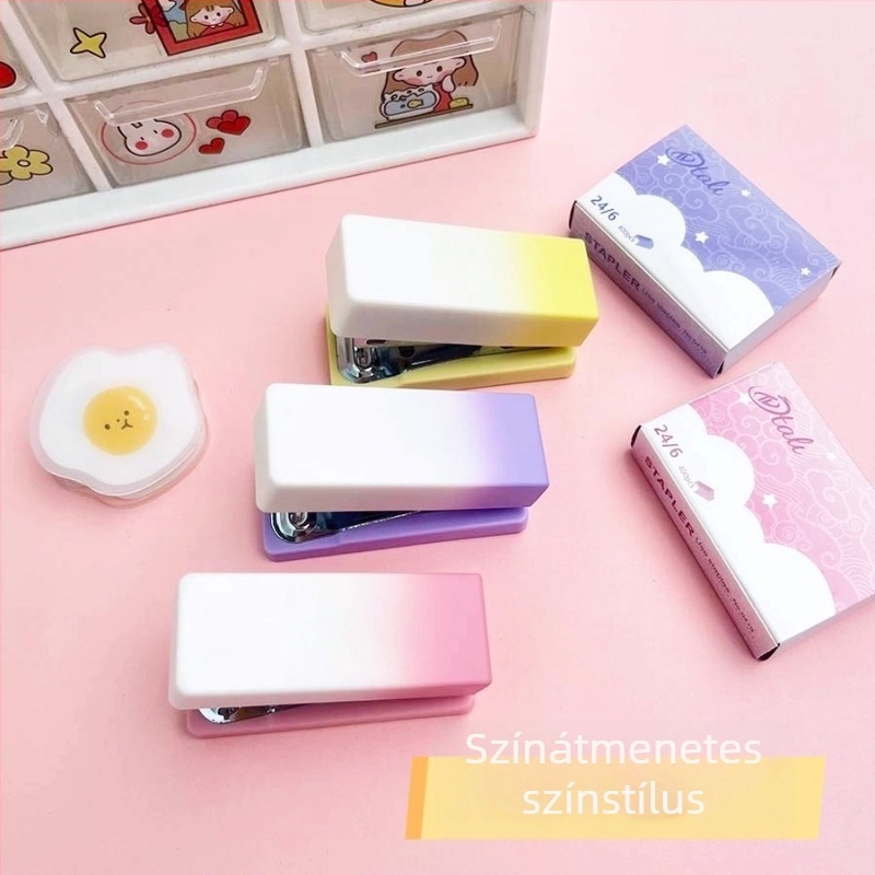 Gradient színű macska tappancs tűzőgép készlet — mini hordozható irodai tűzőgép
