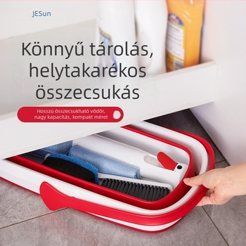 Összecsukható vízvödör háztartási használatra, felmosó vödör, hordozható téglalap alakú tároló, antibakteriális műanyag