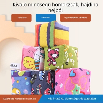 Gyermek homokzsák dobó játék vastag vászonból, kézzel készített óvodásoknak és általános iskolásoknak