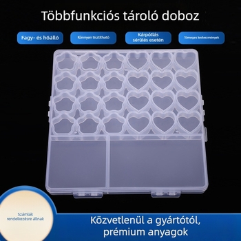 Geometriai, vastagított PP asztali tároló doboz nagy kapacitással és rögzített rekeszekkel a manikűr kellékek bemutatásához