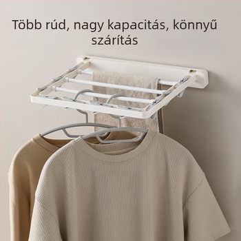 FaSoLa Falra szerelhető, összecsukható ruhaszárító beltéri használatra, erkélyre szánt ruhaszárító sín és törölközőtartó